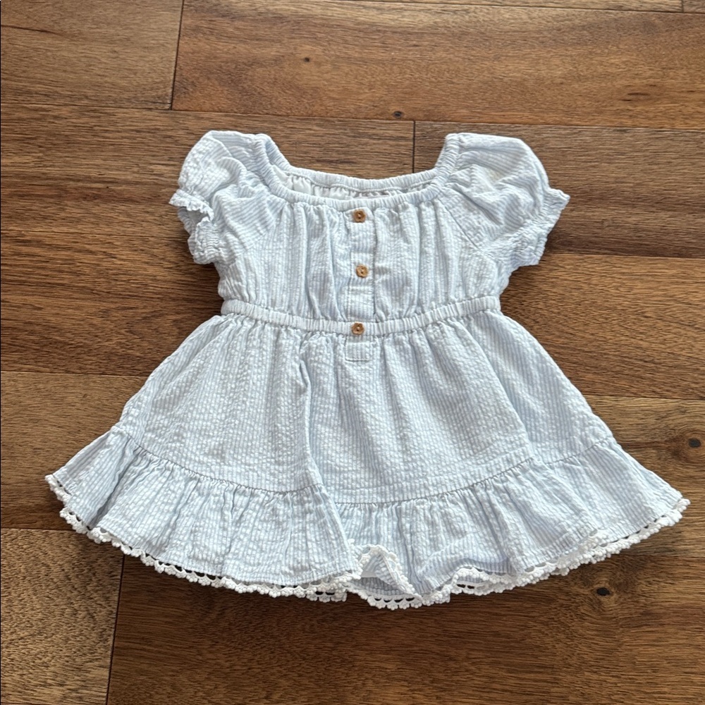 Tommy Bahama Light Blue Striped Baby Dress